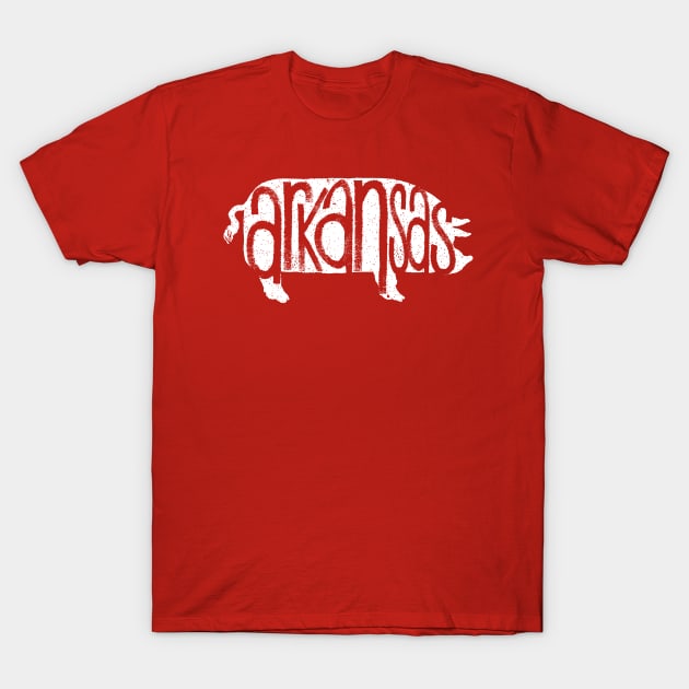 Arkansas Hog Silhouette T-Shirt by rt-shirts